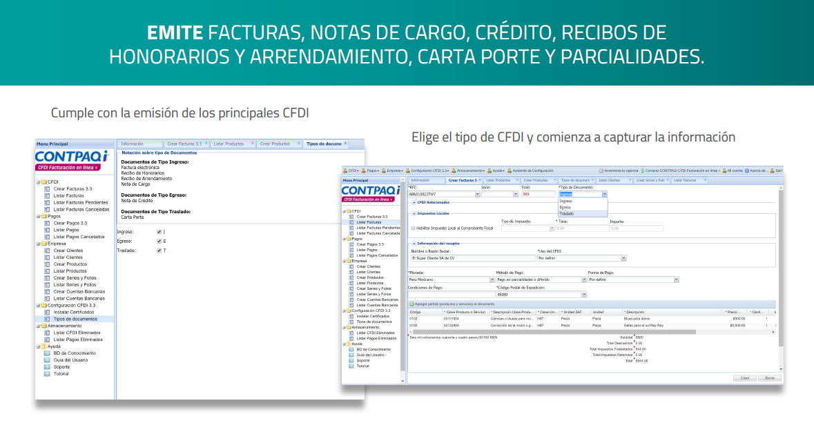 Factura Electrónica Gratis con CONTPAQi CFDI Facturación en línea+